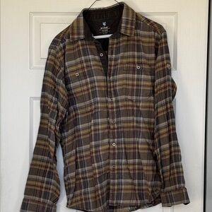 Kuhl Brown Plaid Casual Shirt